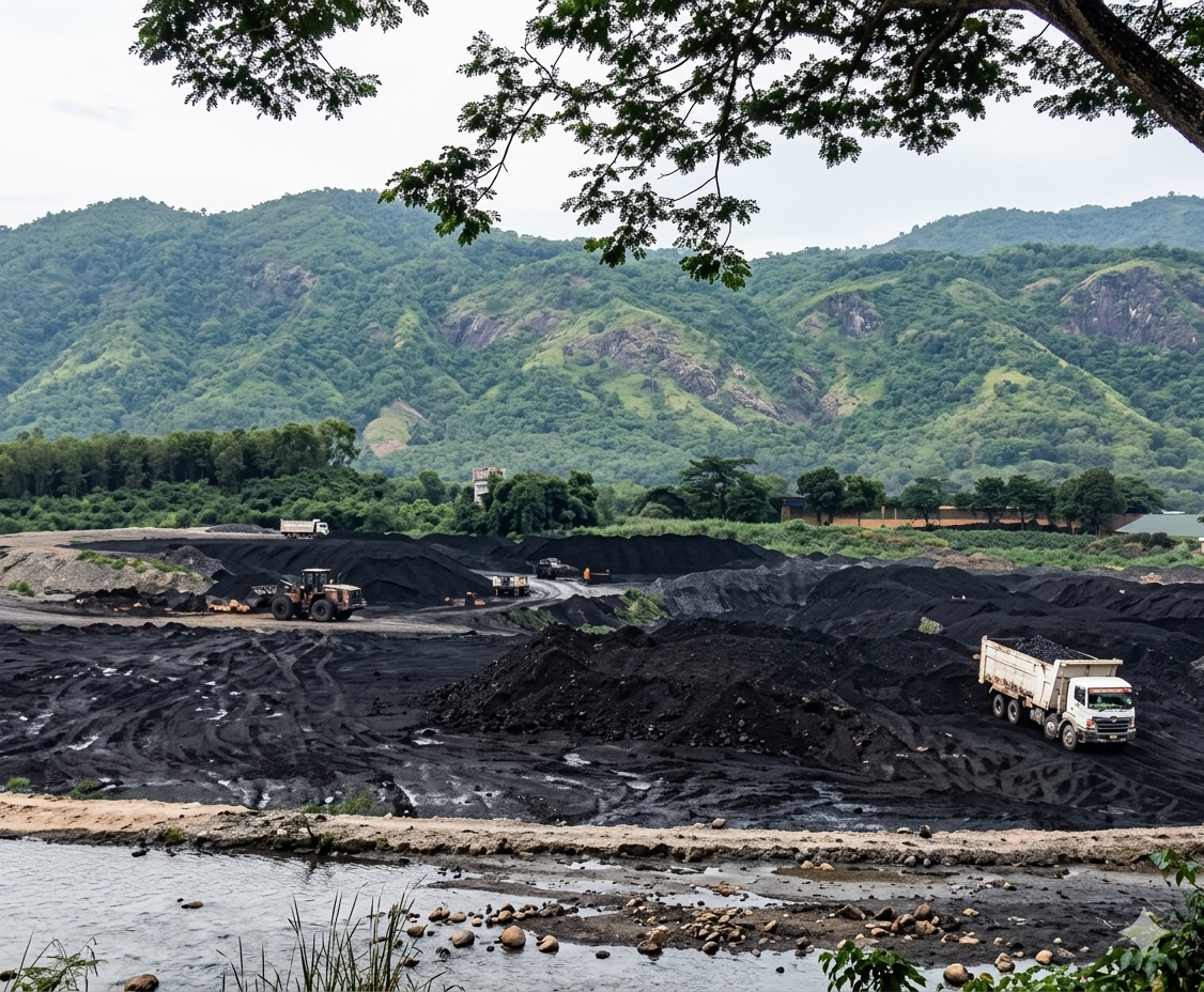Kegiatan penting dalam menjaga suplai batubara, yang melibatkan pengangkutan batubara menggunakan excavator dan HD truck.