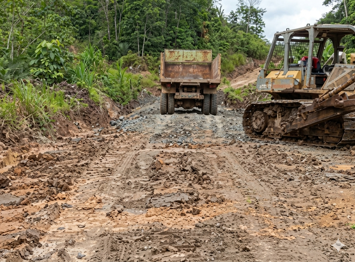 Pengupasan lapisan tanah penutup yang dilakukan setelah proses pengupasan lapisan tanah pucuk (top soil removal) selesai.