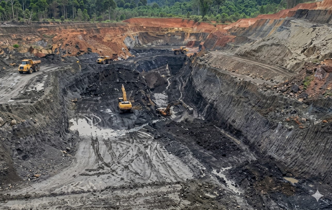 Setelah batubara diambil, batubara tersebut diangkut menuju stockpile (area penumpukan) untuk disimpan sementara sebelum diproses lebih lanjut atau dikirim ke pembeli. Proses ini merupakan bagian penting dalam operasi tambang untuk memastikan pasokan batubara yang siap dipasarkan.